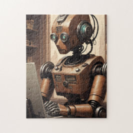 Vintage Robot AI Quebra-cabeça - Retro Tech Jigsee