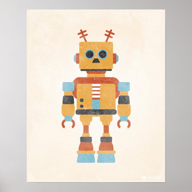Vintage Robot Poster (Frente)
