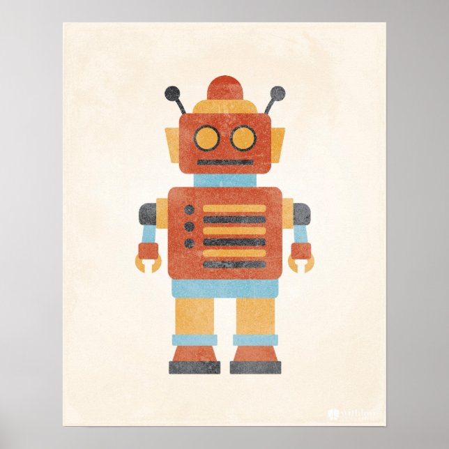 Vintage Robot Poster (Frente)