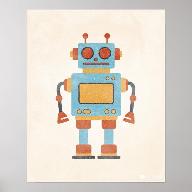 Vintage Robot Poster (Frente)