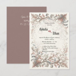 Vintage Rococo Convite para Casamento Floral