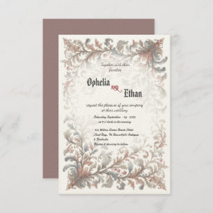 Vintage Rococo Convite para Casamento Floral