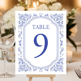 Vintage Romance Floral Wedding Table Number