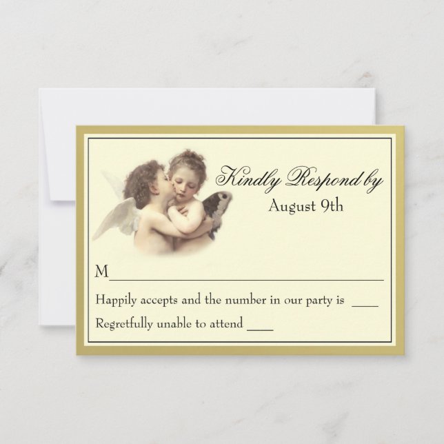 Vintage Romantic First Kiss RSVP (Frente)