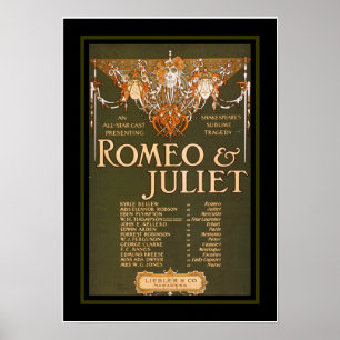 Vintage Romeo Juliet do teatro dos posters