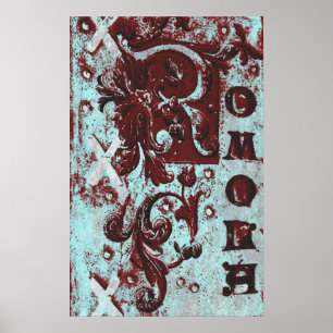 Vintage Romola Book Cobrir Grunge Poster