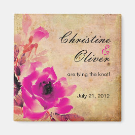 Vintage Rosa Casado Salve O Íman De Data