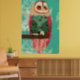 Vintage Rosa Owl Turquoise Art Poster (Living Room 2)