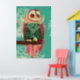 Vintage Rosa Owl Turquoise Art Poster (Nursery 1)