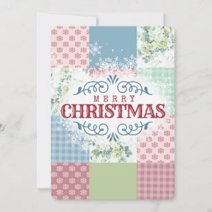 Vintage rosa patchwork quilha costura cartão de Na