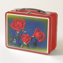 Vintage Rosa vermelha Lunchbox