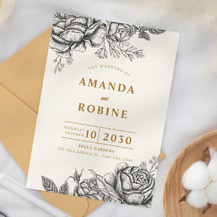 Vintage Rosa Wedding Convite