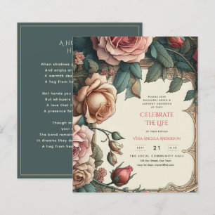 Vintage Rosas Celebração do Poema Memorial da Vida