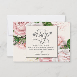 Vintage Rosas Florais Cream Casamento RSVP