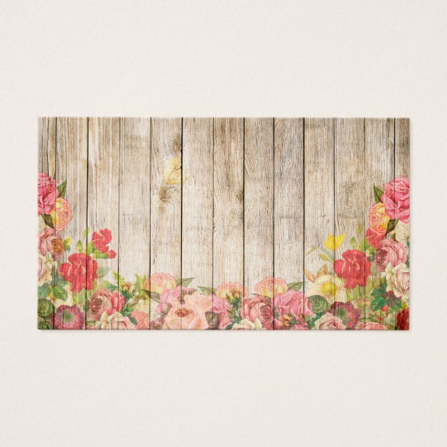 Vintage Rosas Rústicos Românticos Madeira (Frente)