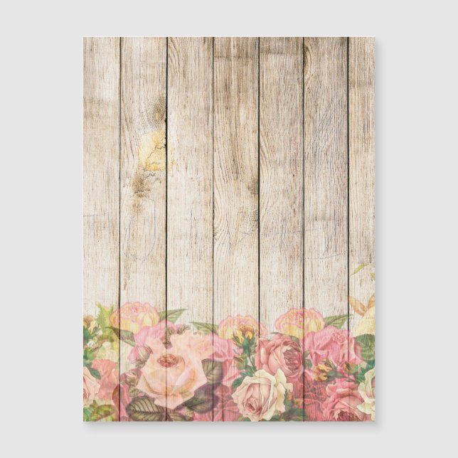 Vintage Rosas Rústicos Românticos Madeira (Frente)