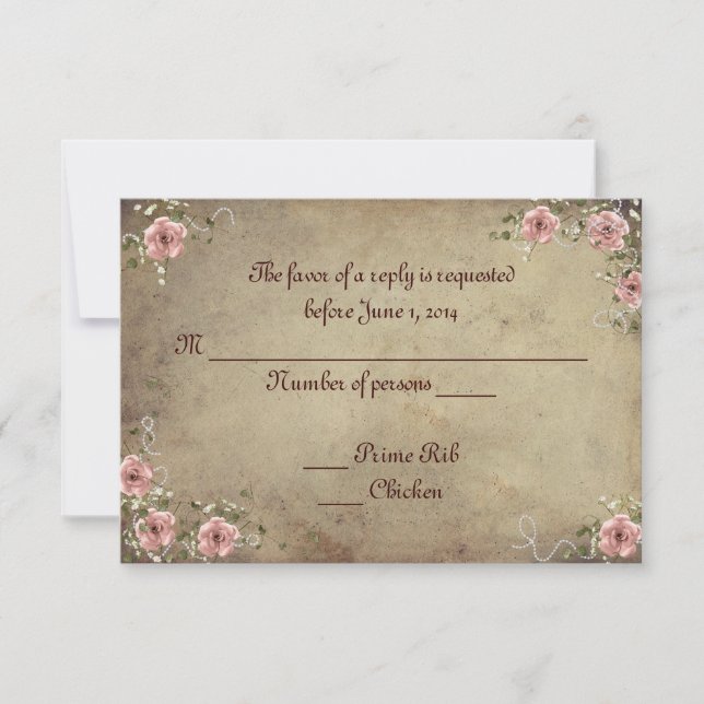 Vintage Rose Bouquet RSVP (Frente)