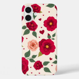 Vintage Roses and Hearts iPhone Case
