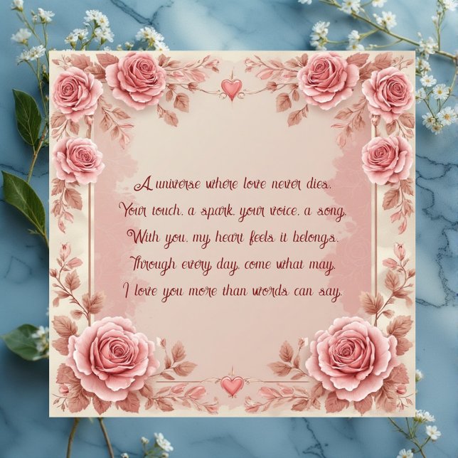 Vintage Roses Romantic Love Quote Soulmate Floral (Vintage Roses Romantic Love Quote Soulmate Floral)