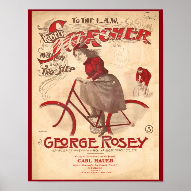 Vintage Rosey's Scorcher Bicycle Art Poster (Frente)