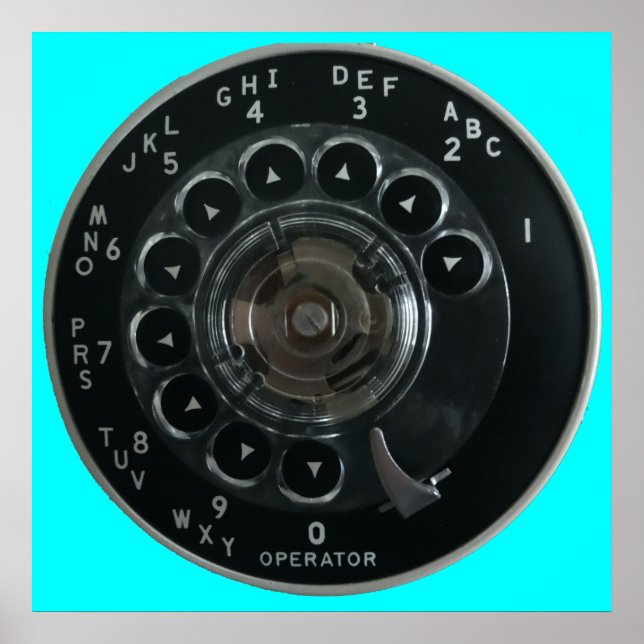 Vintage Rotary Phone Dial Poster (Frente)