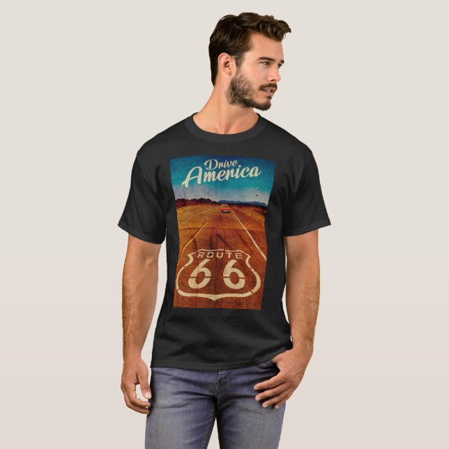 Vintage Route 66 T-Shirt (Frente Completa)