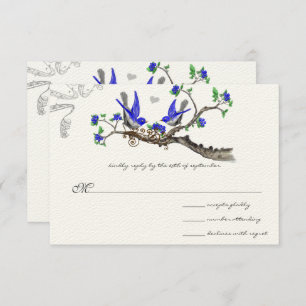 Vintage Royal Blue e Convites para Casamento de Ci