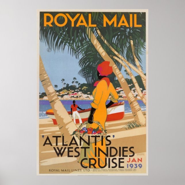 Vintage Royal Mail Cruise Poster de viagens (Frente)