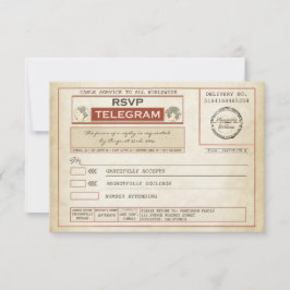 vintage RSVP WEDDING telegramas