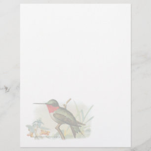 Vintage Ruby Throming Bird Letterhead