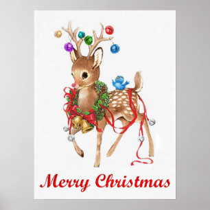 Vintage Rudolph Merry Poster