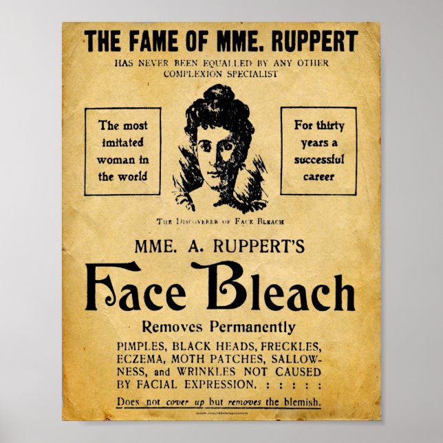 Vintage Rupperts Face Bleach Impressão (Frente)