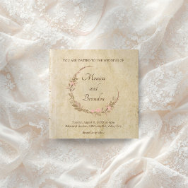 Vintage rustic antiga convite para casamento