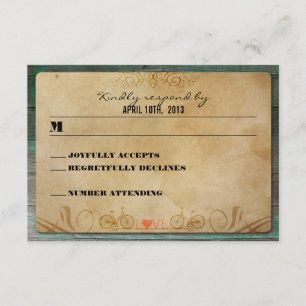 Vintage Rustic Bicycle Turquoise Wood RSVP