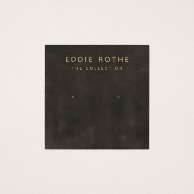 Vintage Rustic Black Stud Earring Display Card (Frente)