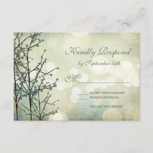Vintage Rustic Bokeh Blossoms Casando Cartões RSVP