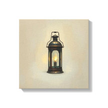 Vintage Rustic Lanterna Aquecida Arte Canvas