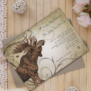 Vintage - Rustic Luxe Moose - Convites De Casament