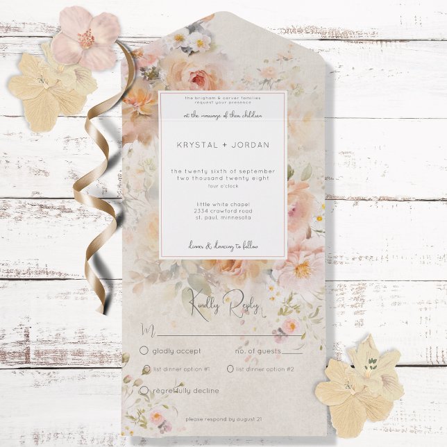 Vintage Rustic Pink Blush Floral Frame Janto (Criador carregado)