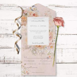 Vintage Rustic Pink Floral Frame Janto