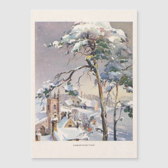 Vintage Rustic Snowy Winter Chistmas Village (Frente)