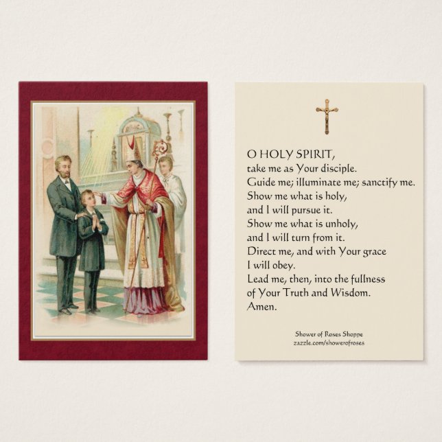 Vintage Sacrament of Confirmation Santa Card (Frente & Verso)