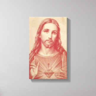 Vintage Sagrado Coração de Jesus Canvas