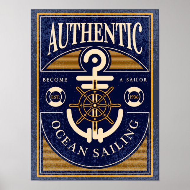Vintage Sailing Poster (Frente)