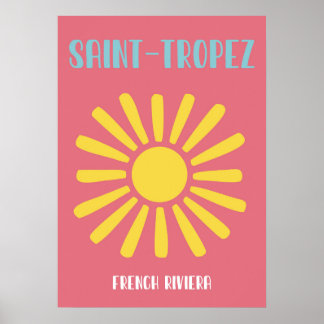 Vintage Saint-Tropez Sun Travel Poster