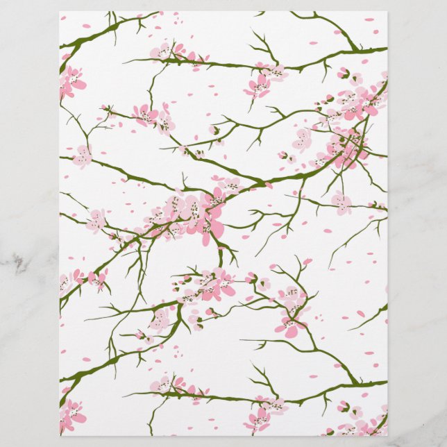 Vintage Sakura Arts & Artesanato Scrapbook Paper (Frente)