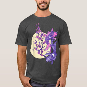 Vintage Sakura Cherry Blossom com kois T-Shirt