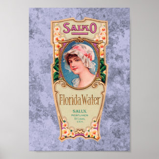 Vintage Salko Florida Water Perfume Label Poster