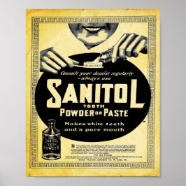 Vintage Sanitol Tooth Pó Ou Impressão Paster