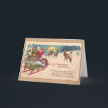 Vintage Santa Claus Cartão de Voto de Natal<br><div class="desc">Cartão de saudação de retrorreflectores/Natais vintages. Papai Noel arredondando sua rena para ajudar a entregar brinquedos! Uma saudação de Natal. Desejo-lhe um Feliz Natal,  de uma forma muito antiquada,  com a esperança de que os Papais noeis antigos,  vão glamedrontar o seu coração hoje!</div>
